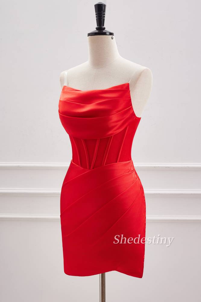 Strapless Pleated Tight Short Homecoming Dress