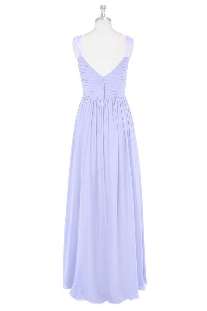 Lavender V-Neck Backless A-Line Long Bridesmaid Dress