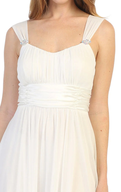 Ruffless sleeveless chiffon Homecoming Dresses