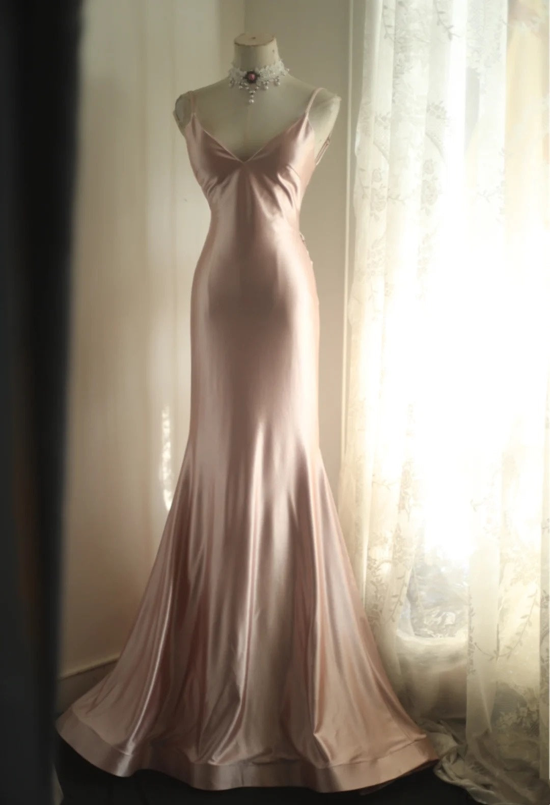 Pink Mermaid Evening Gown gh6556