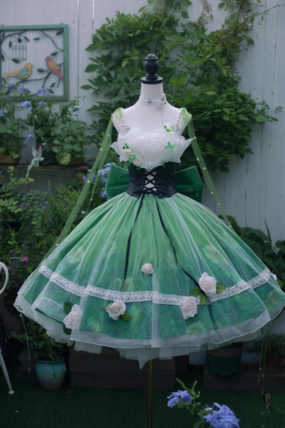 Green Wonderful Dream Rose Girl Lolita Dress gh6655