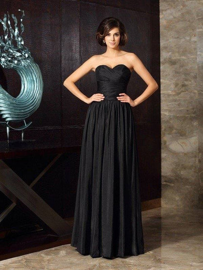 A-Line/Princess Sweetheart Applique Sleeveless Long Taffeta Mother of the Bride Dresses - RongMoon