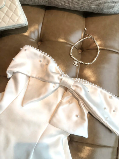 Girlhomeshops-White short satin princess homecoming dress birthday party dress eighth grade dress gh5294