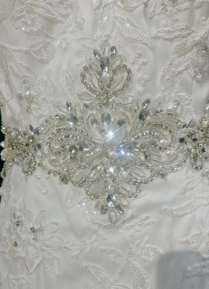 girlhomeshops-White, Exquisitely Beaded, Gorgeous Long Wedding Dress Tulle gh6242