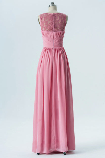 Pink Sweetheart Sleeveless Bridesmaid Dress