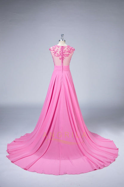 Illusion Prom Dresses with Slit