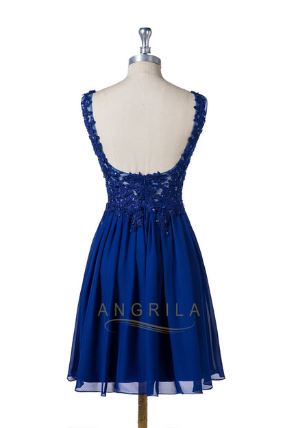 Backless V-Neck Knee-Length Bridesmaid Dresses