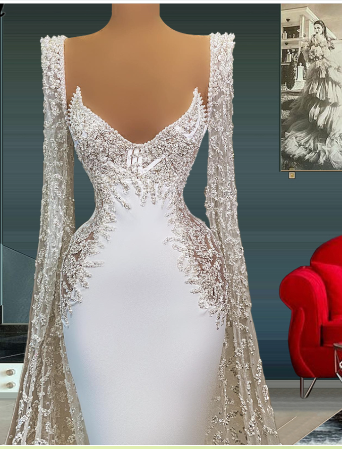 White evening dresses long elegant modest formal dress Prom Dress   C1799