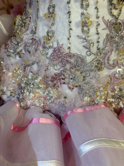 Vintage Pink Sweetheart Strapless Beaded Sweet 16 Quinceanera A-Line Evening Dress Ball Gown HZ1024