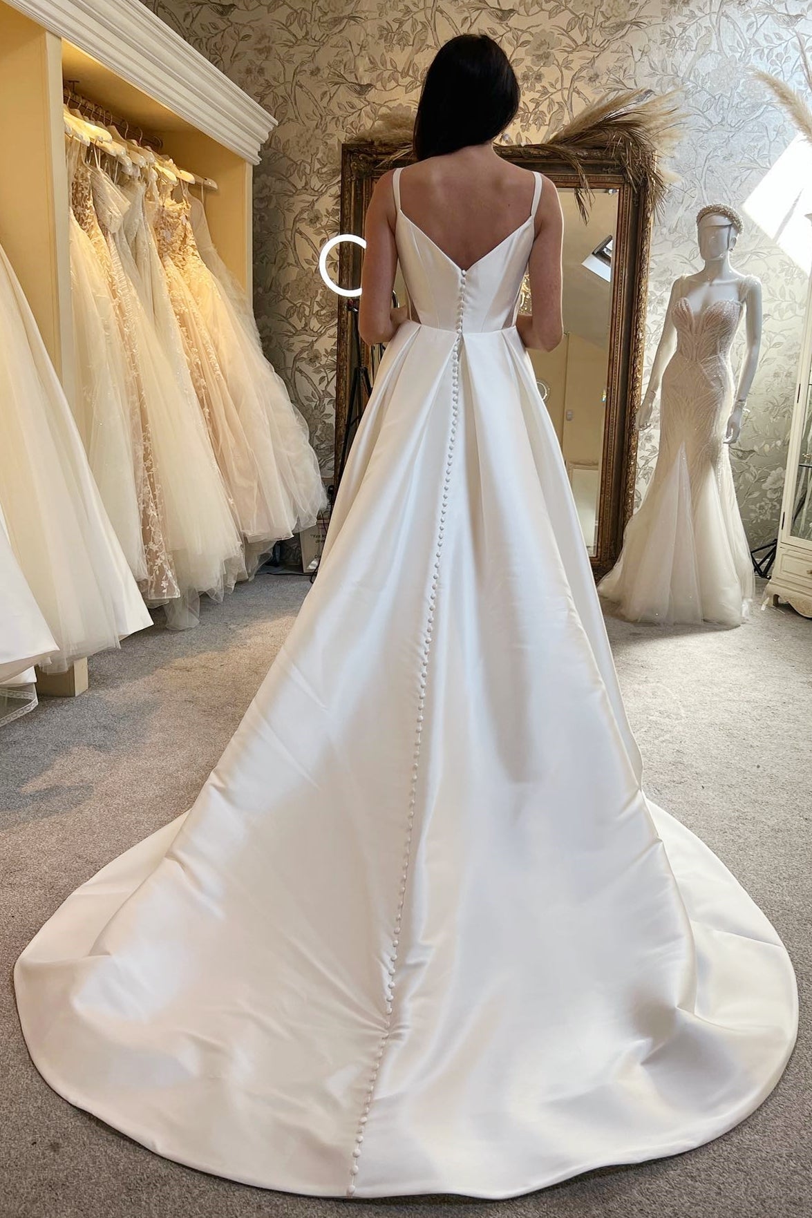 White Sweetheart Cutout A-Line Long Wedding Dress with Slit