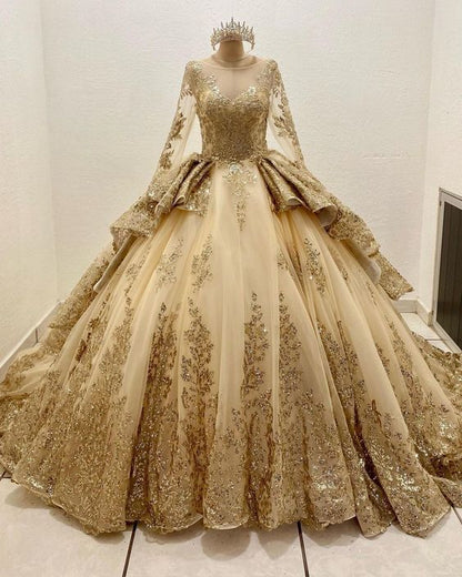 Gorgeous Beaded Embroidery Sweet 16 Quinceanera A-Line Floor-length Prom Dress Birthday Dress Evening Dress Ball Gown HZ1024