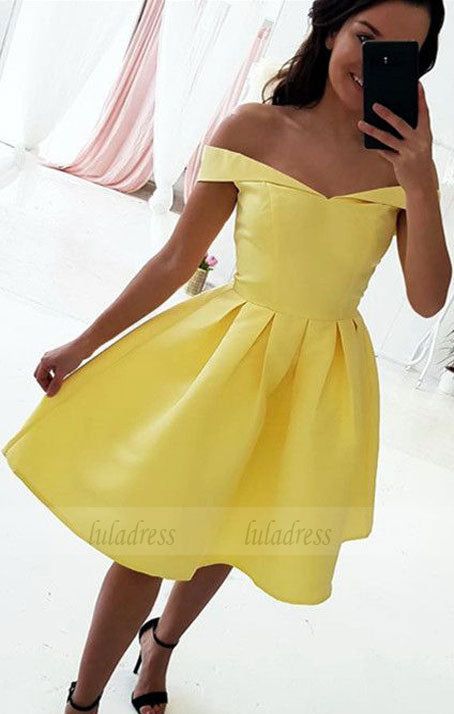 Yellow Homecoming Dresses,Yellow Bridesmaid Dresses,Short Prom Dresses,Short Cocktail Dresses
