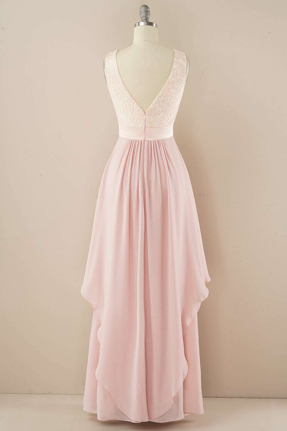 Purple Lace Jewel Sleeveless Tiered Bridesmaid Dress