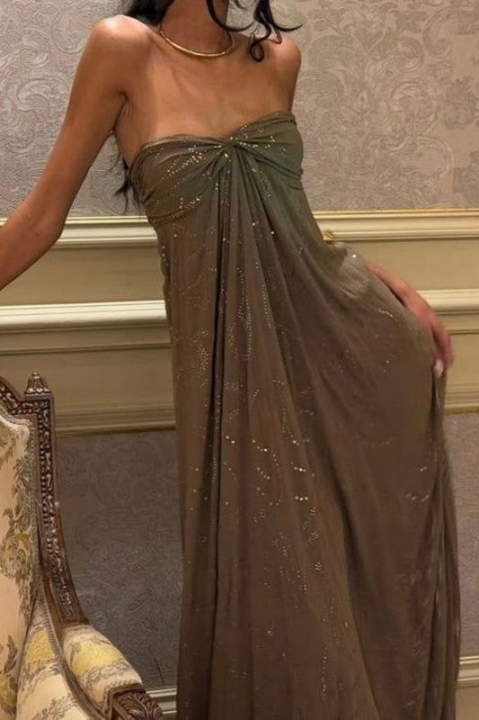 Matcha Green Sweet Exquisite Beading Long Chiffon Elegant Floor Length Ball Gown Evening Gown Party Dress Prom Dress gh3771