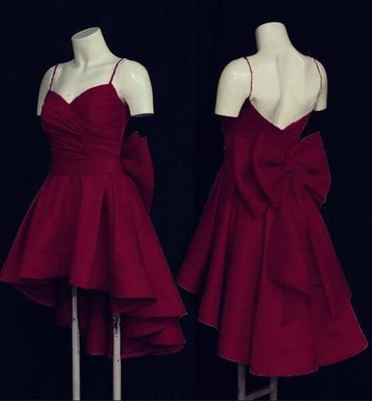 girlhomeshops--Stylish And Simple Short Satin Homecoming Dress gh5632