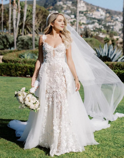 Aimishang Wedding Dress A-Line Sexy V Neck With Appliques