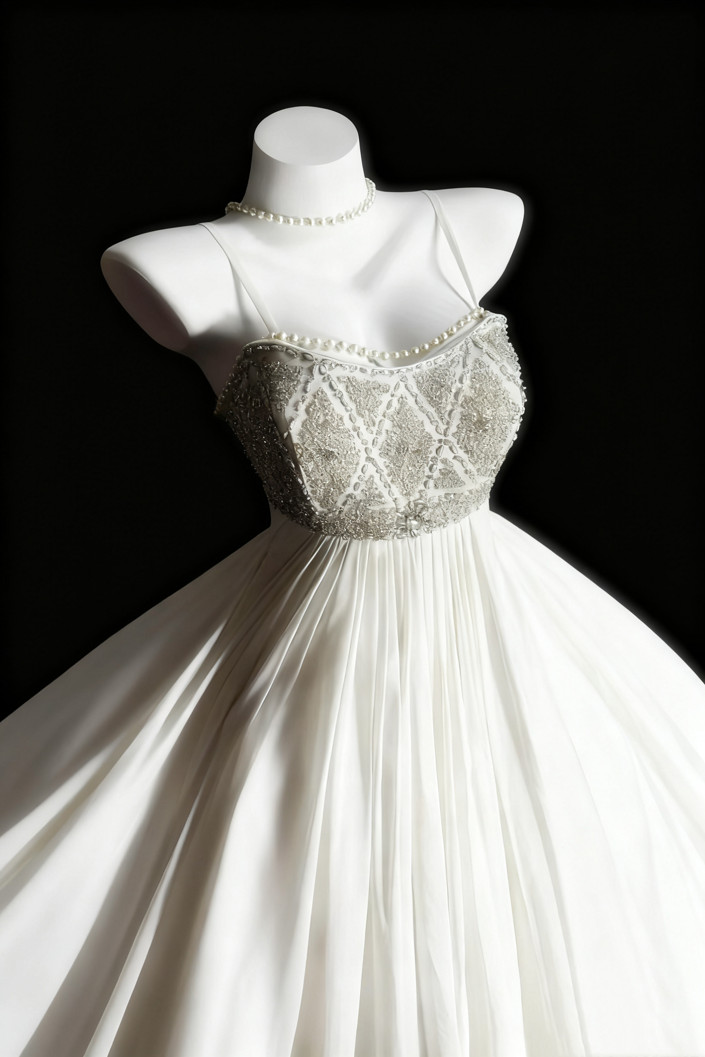 girlhomeshops-White, Delicately Beaded, Long Tulle Wedding Dress gh6286