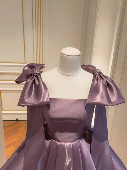 Sparkling Purple Puff Skirt Short Birthday Dress Homecoming Dress gh6795