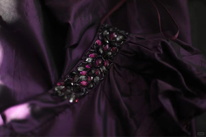 Purple Beaded Vintage Homecoming Dress Short Satin Prom Dress Evening Dress Graduation Dress gh4496