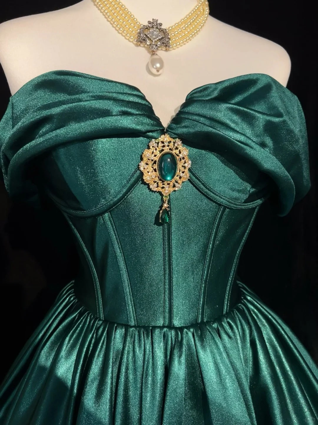 Green princess jewel short fashion retro homecoming dress prom dress evening dress gh4366