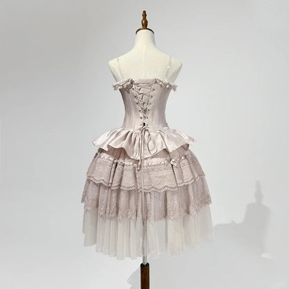Girlhomeshops-Pink Sweet Formal Princess Satin Short Homecoming Dress Birthday Party Dress gh5348