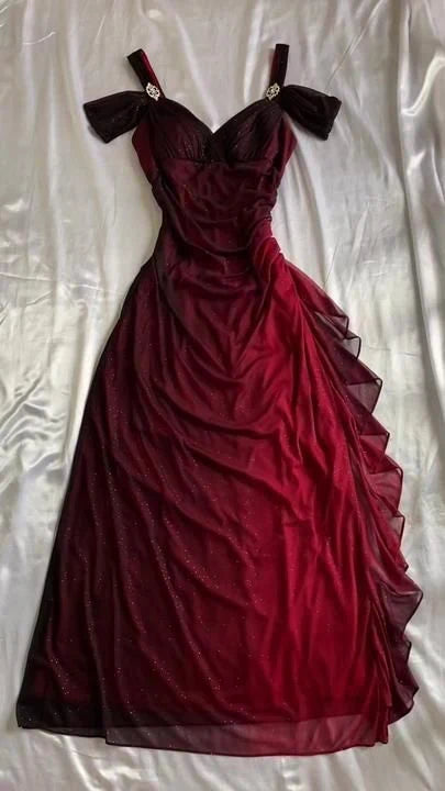 Vintage Shiny Beaded Chiffon Sheath Long Prom Dress Party Dress Evening Dress HZ1024