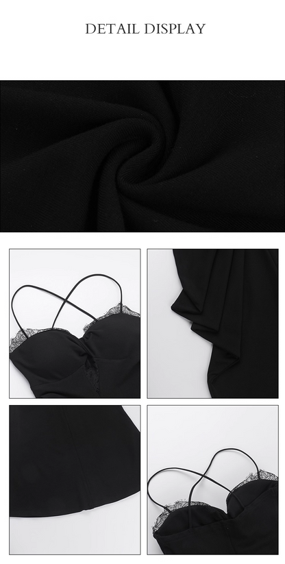 Enchanting Black Sweetheart Spaghetti Strap Pleated Mermaid Prom Dress Evening Dress HZ1024