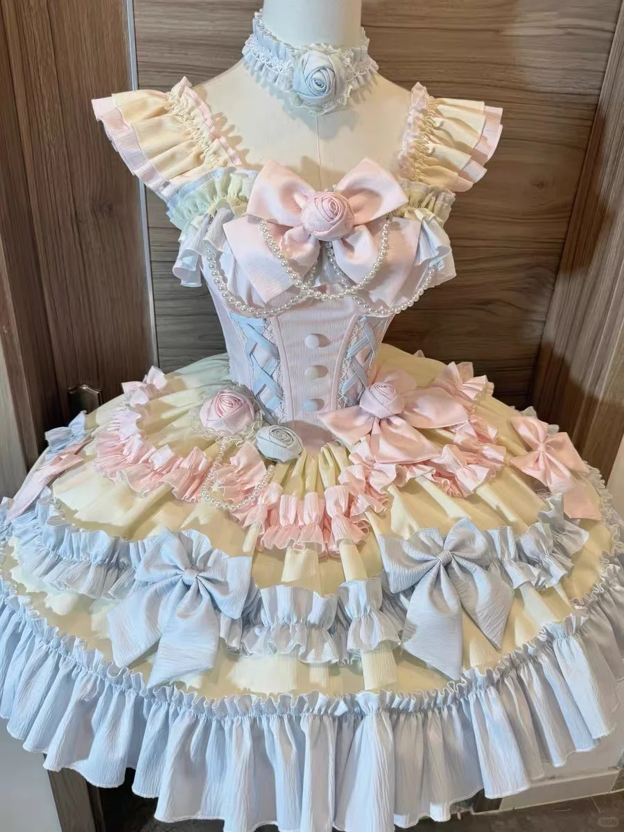 Cute Bow Decoration A-Line Tiered Design Party Dress Homecoming Dress HZ1024