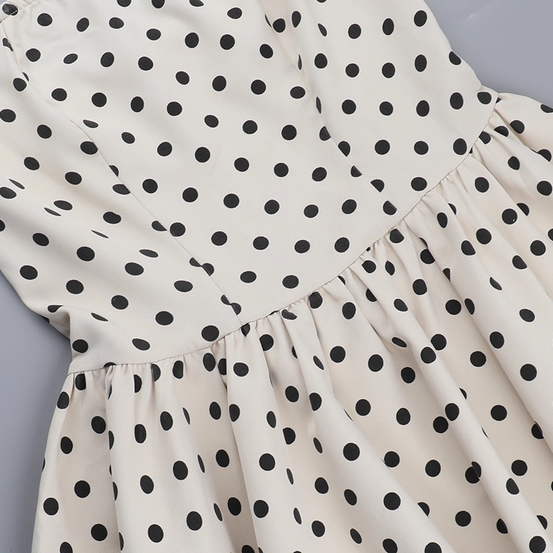 Vintage Dot Pattern Strapless A-Line Short Summer Dresses Party Dress Homecoming Dress HZ1024