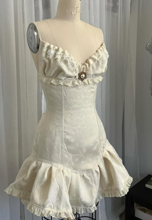 Vintage Beige Spaghetti Strap A-line Satin Lace-up Short Party Dresses Homecoming Dress HZ1024
