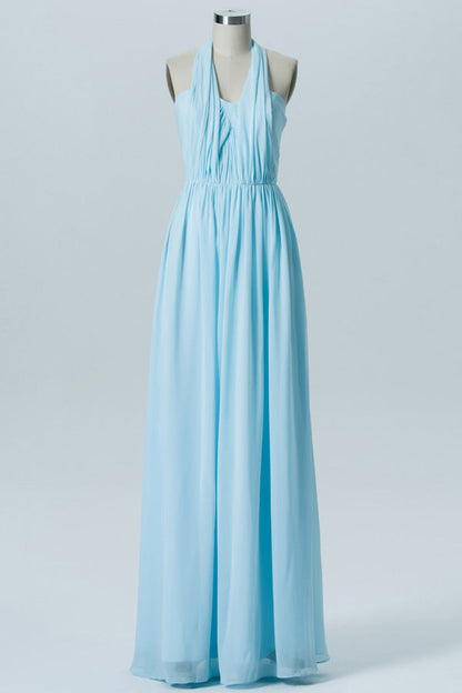 Convertible Light Blue Sweetheart Bridesmaid Dress