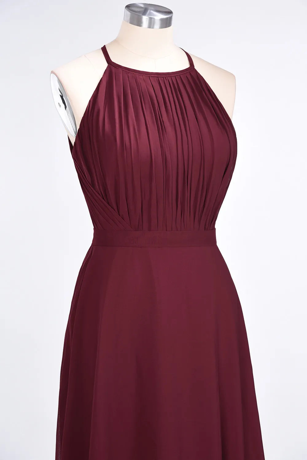 A-Line Chiffon Sleeveless Floor-Length Bridesmaid Dress with Ruffles