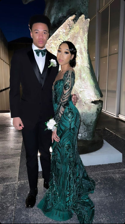 Mermaid Prom Dress New Arrival Stunning Evening Dress With Long Sleeves cc388