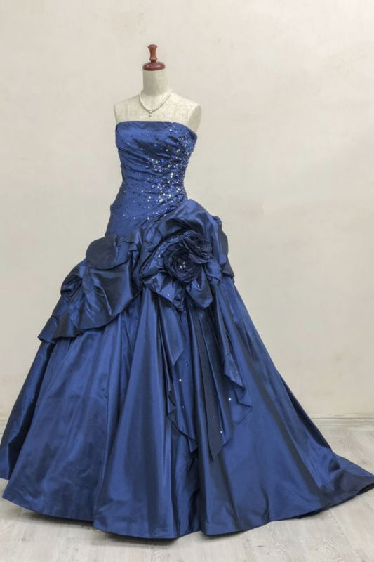 New Retro-Style Long Satin Ball Gown gh6884