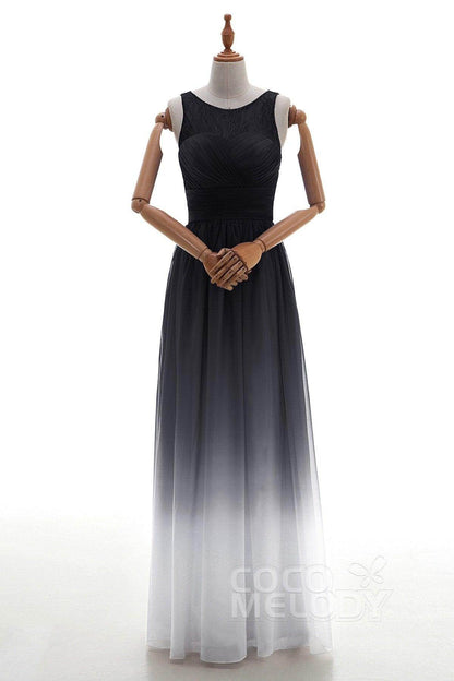 Sheath Floor Length Chiffon Lace Bridesmaid Dress Formal Dresses BD160002