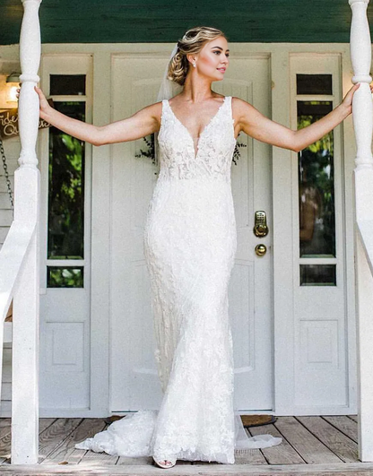Aimishang Wedding Dress Mermaid Sexy V Neck Backless