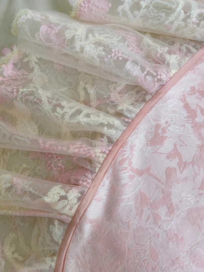 Pink Lace Vintage Flowy long/Short Homecoming Dress Chiffon Ball Gown Birthday Party Dress gh4406