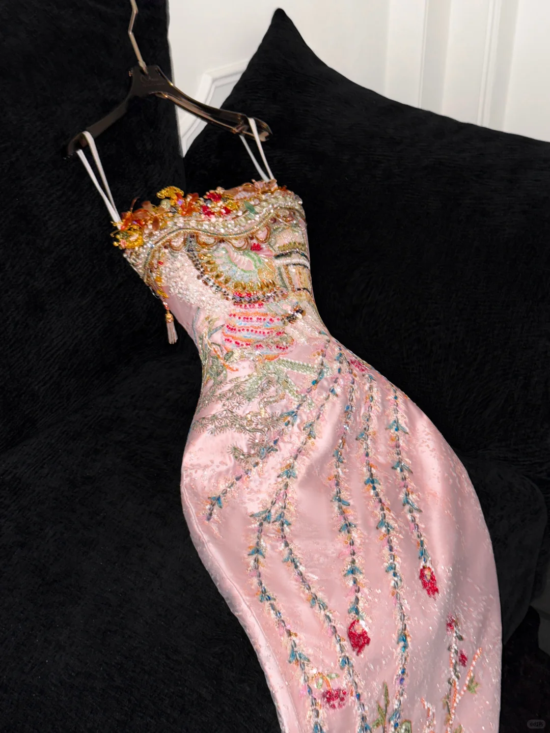 Sparkling Pink Beaded Sequined Design Elegant Mermaid Prom Dress Evening Dress HZ1024