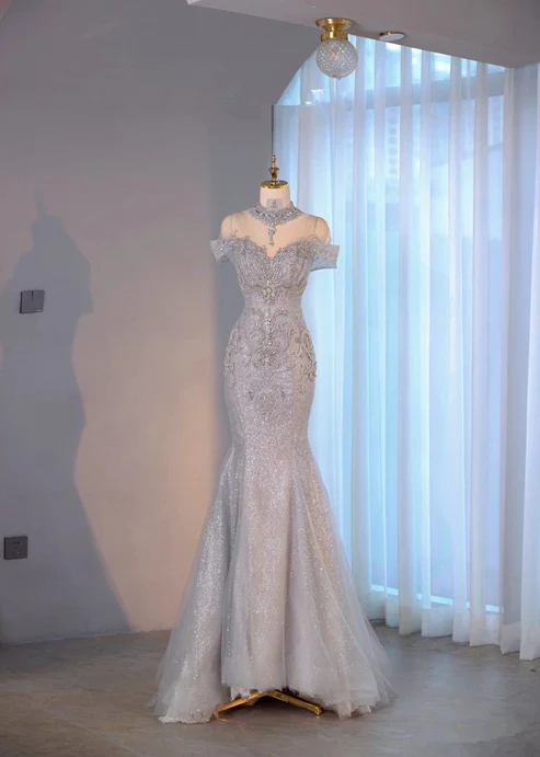 Stunning Mermaid Off The Shoulder Prom Dress,Pageant Dress  cc1202