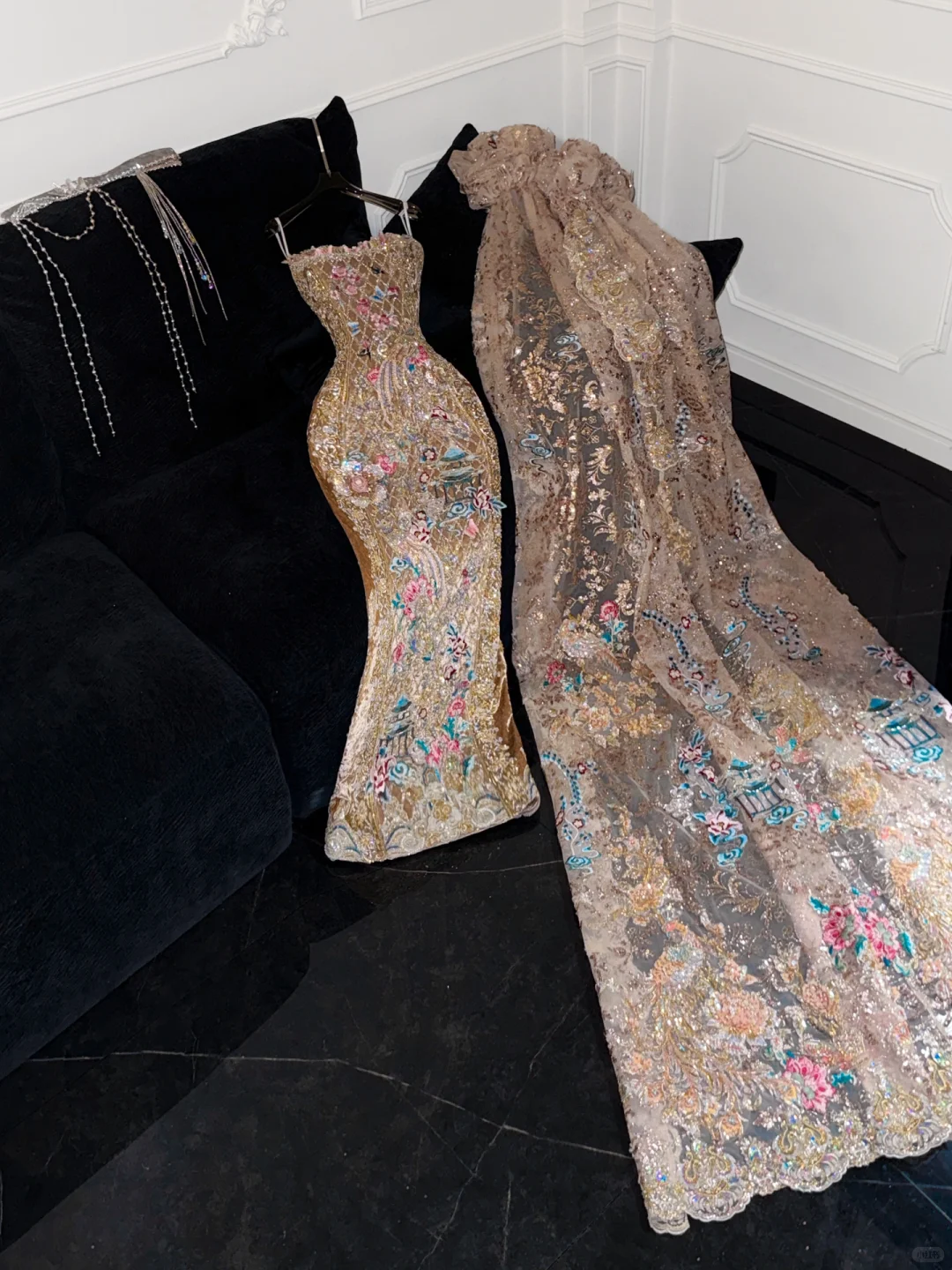 Gorgeous Shiny Beaded Exquisite Embroidery Mermaid Long Evening Dress Prom Dresses HZ1024