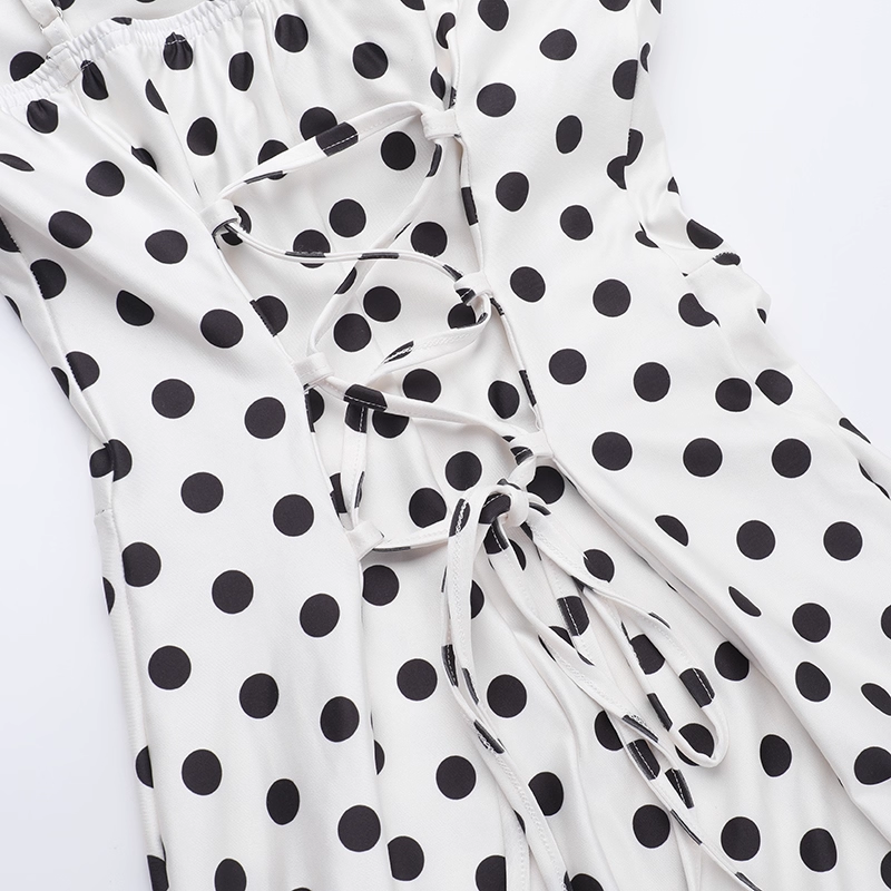 Cute Dot Pattern Sweetheart Spaghetti Strap Sheath Long Summer Dress Prom Dress Evening Dress HZ1024