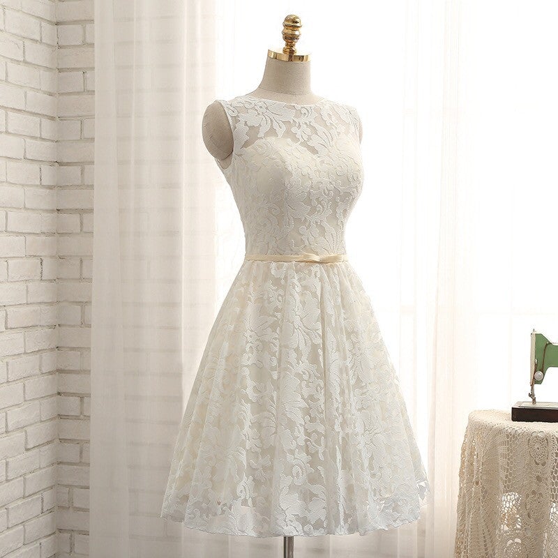 A Line Lace Prom Homecoming Dresses Short