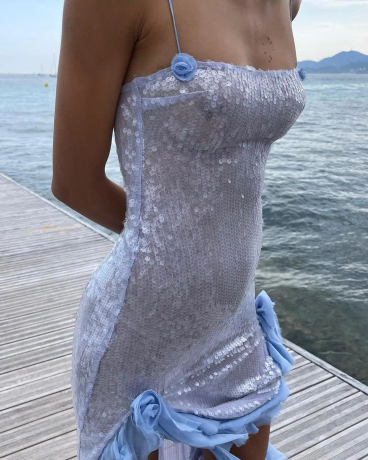 Sexy Slit Ruffles Sequin Party Dress Long Prom Evening Dress cc2184