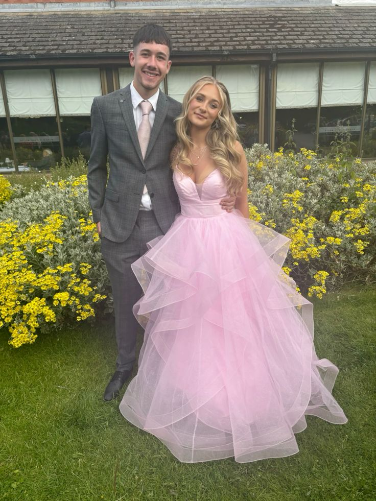 Pretty Pink Tulle Layered Prom Dress A Line Spaghetti Straps Party Evening Dress cc2447