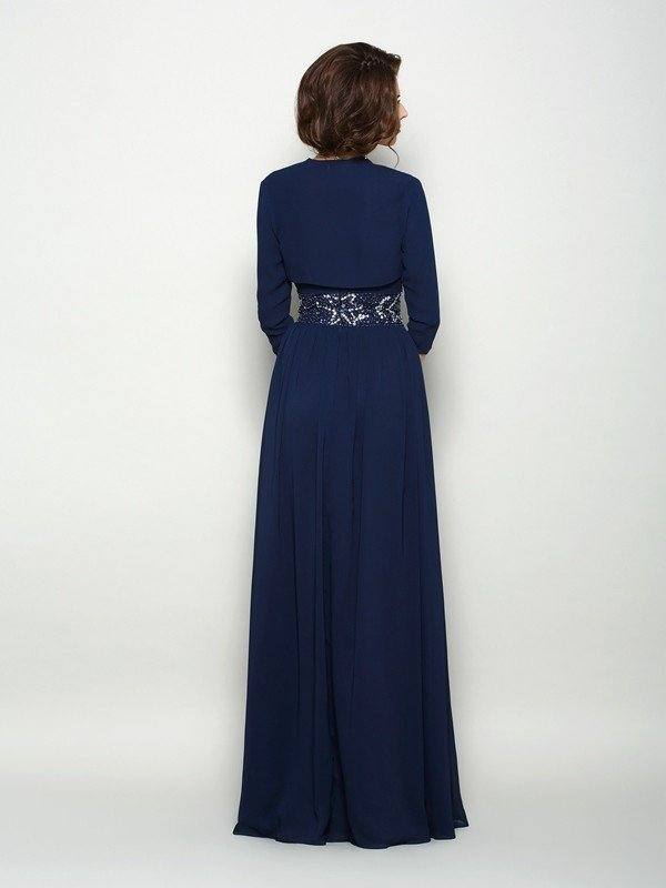 A-Line/Princess Sweetheart Beading Sleeveless Long Chiffon Mother of the Bride Dresses - RongMoon