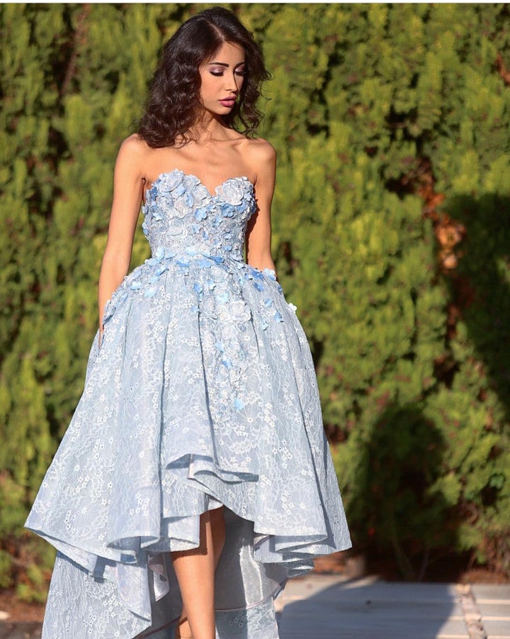 Amazing Gray Lace Sweetheart Lace Prom Dresses Front Short Long Back