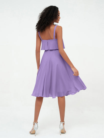 Shoulder Straps Round Skirt Short Chiffon Dresses Tahiti