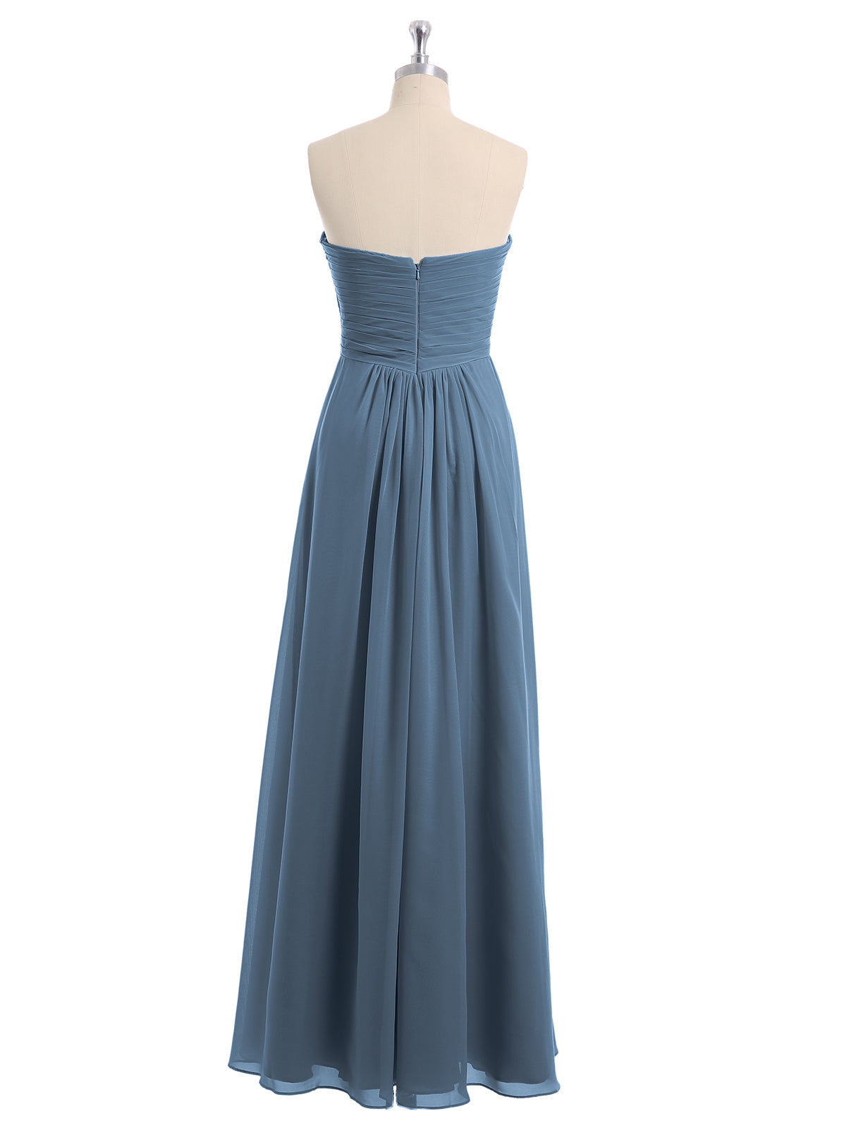 Strapless Empire Chiffon Dresses with Sweetheart Slate Blue