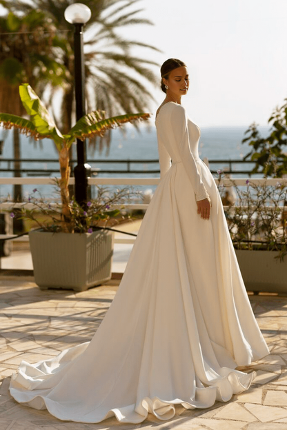 Off One Shoulder Wedding Dress  Aline Ball Gown Wedding Dress Lace Bodice Wedding Gown