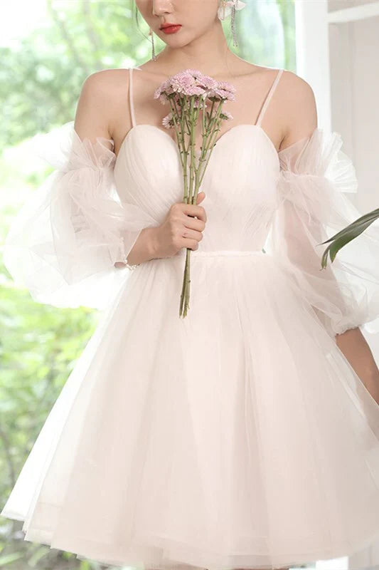 Avocado Green Tulle A-line Short Party Dress Homecoming Dress, AST1152